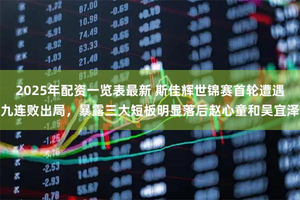 2025年配资一览表最新 斯佳辉世锦赛首轮遭遇九连败出局，暴露三大短板明显落后赵心童和吴宜泽